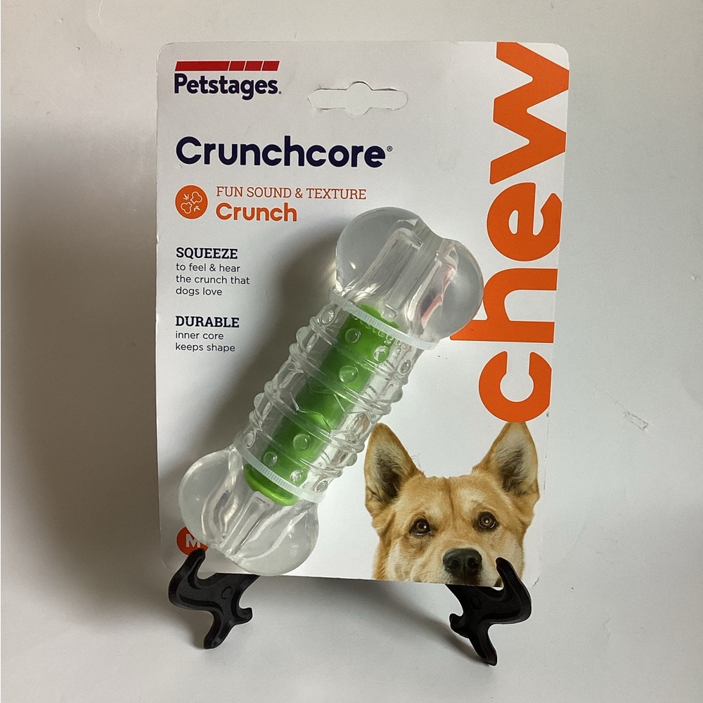 Petstages ~ Crunchcore Clear/Green Bone ~Crunch Dog Toy